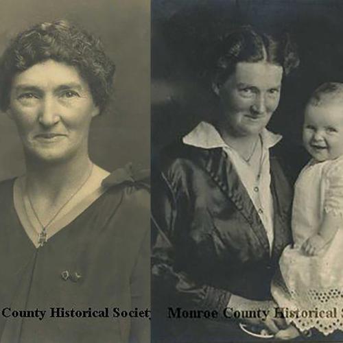 Portraits of Cecelia Hendricks herself (on the left) and with ther child (on the right)