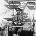 A soldier poses before a studio backdrop before leaving home, ca. 1918. Wyoming State Archives. 