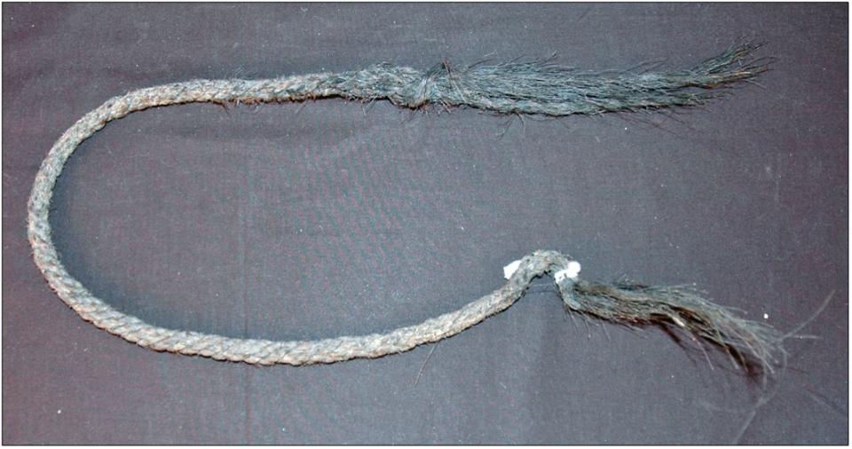 short piece of frayed rope