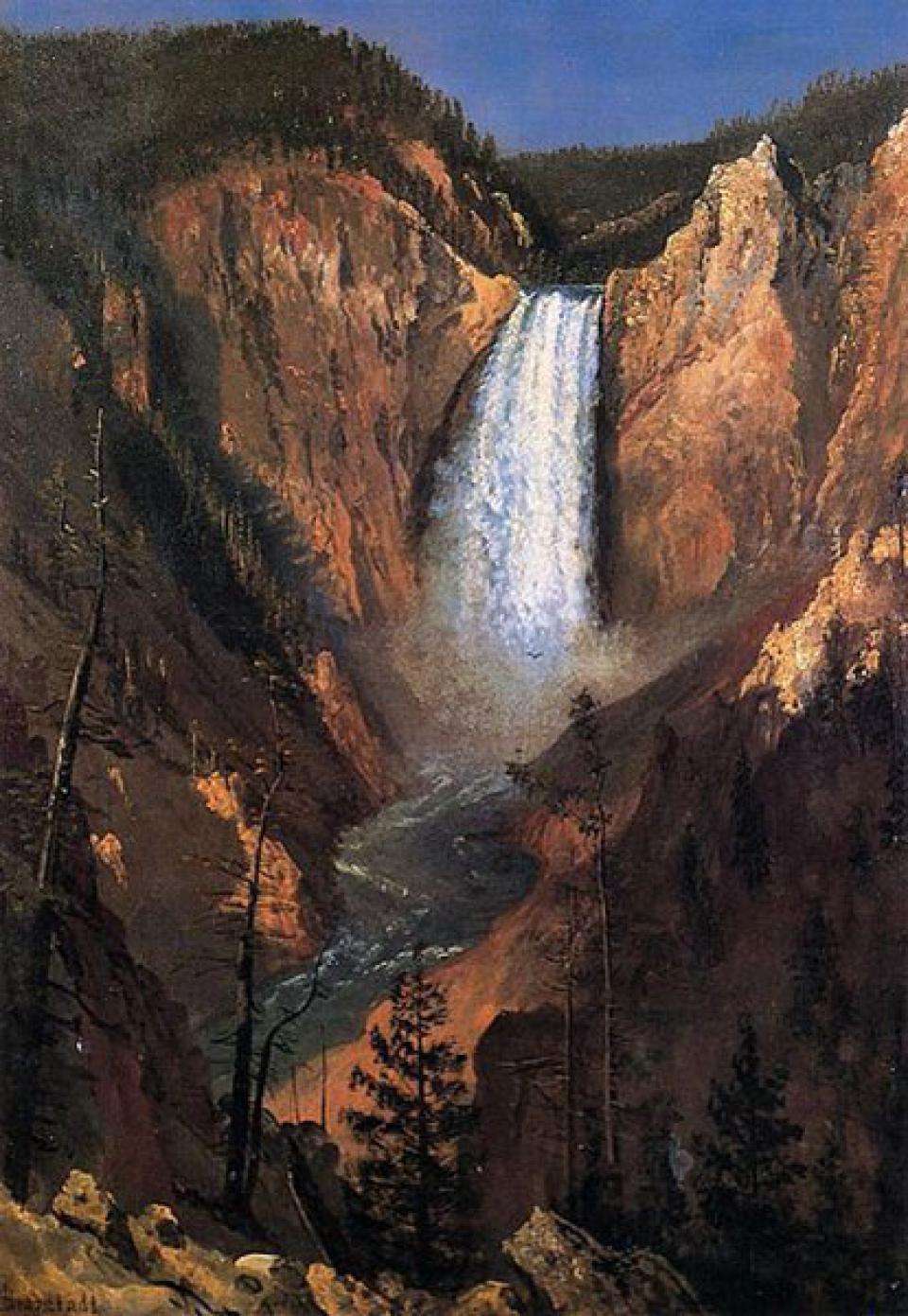 Bierstadt's Yellowstone Falls, 1881. Wikipedia.