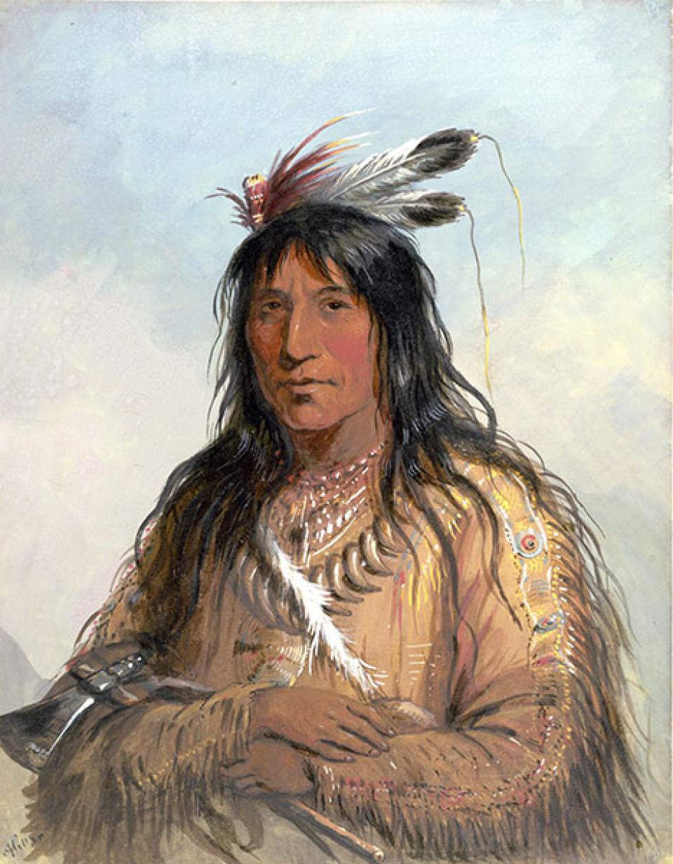 'Head of Matau-Tathonca, 'Bull - Bear,' an Ogilalah,' by Alfred Jacob Miller. In the best of Miller's portraits, like this of longtime Oglala Lakota leader, Bull Bear, the personality of his subjects shines through. Walters Art Museum. 