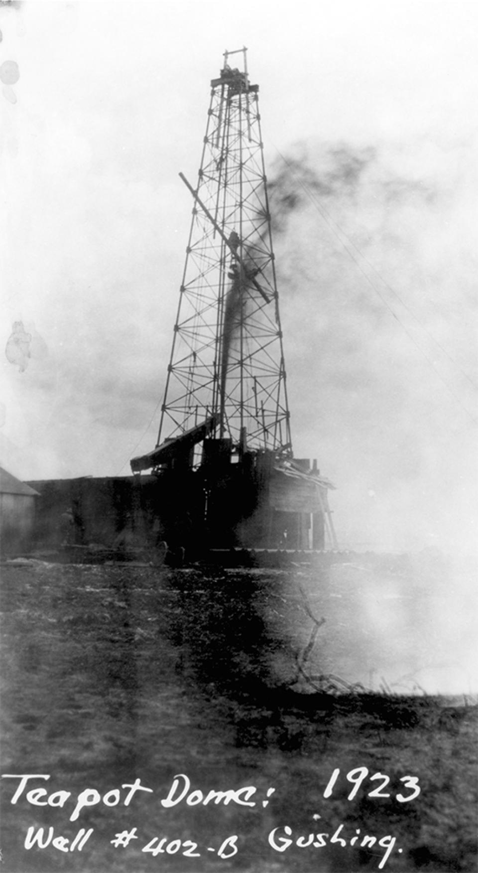 Gusher at the Teapot Dome Oil Field, 1923. DOE.