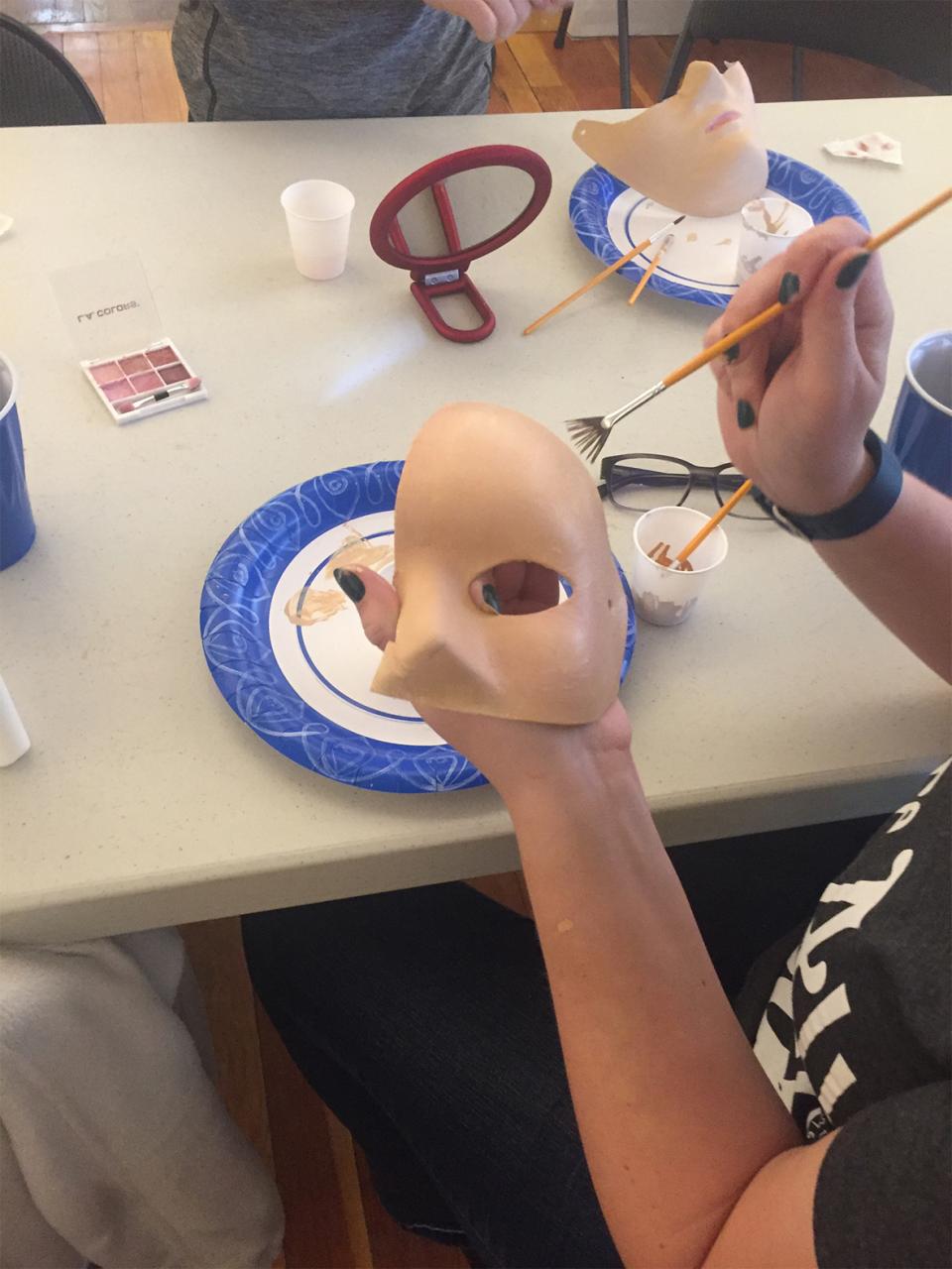 Paint the mask. Matching skin tones can be tricky. Wyoming Veterans Memorial Museum. 