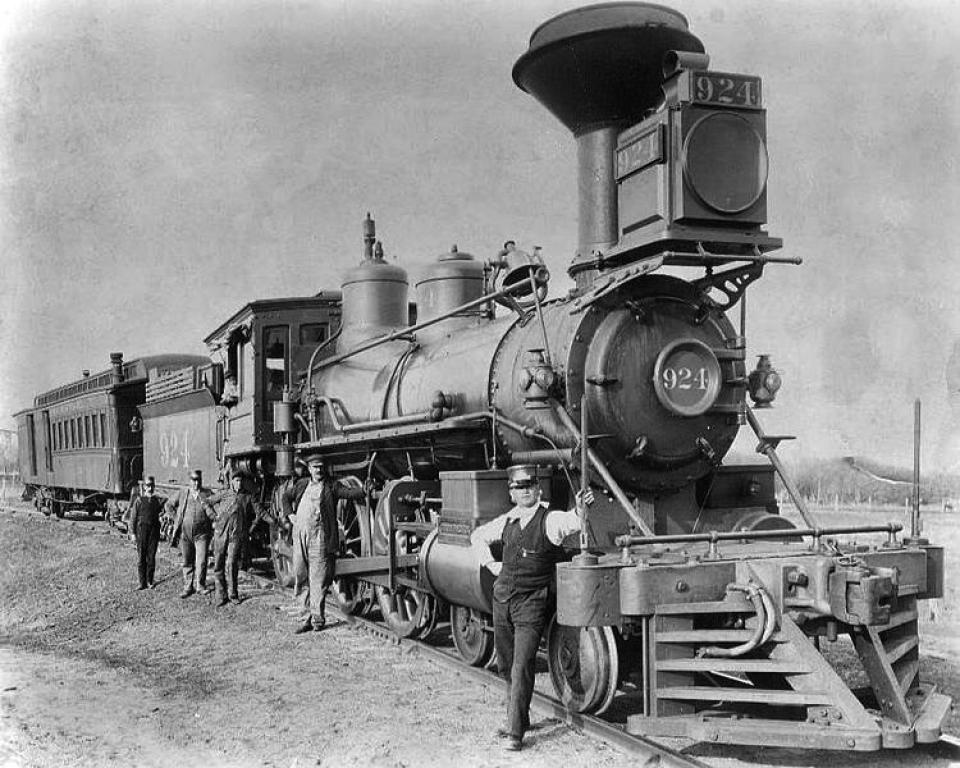 This Union Pacific locomotive was built in 1868 and saw service until 1923. Wikipedia.