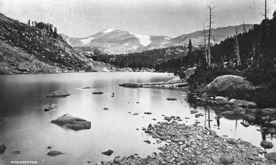 Camp of the Hayden Survey near Split Rock on the Sweetwater River in central Wyoming Territory, 1870. William Henry Jackson. 